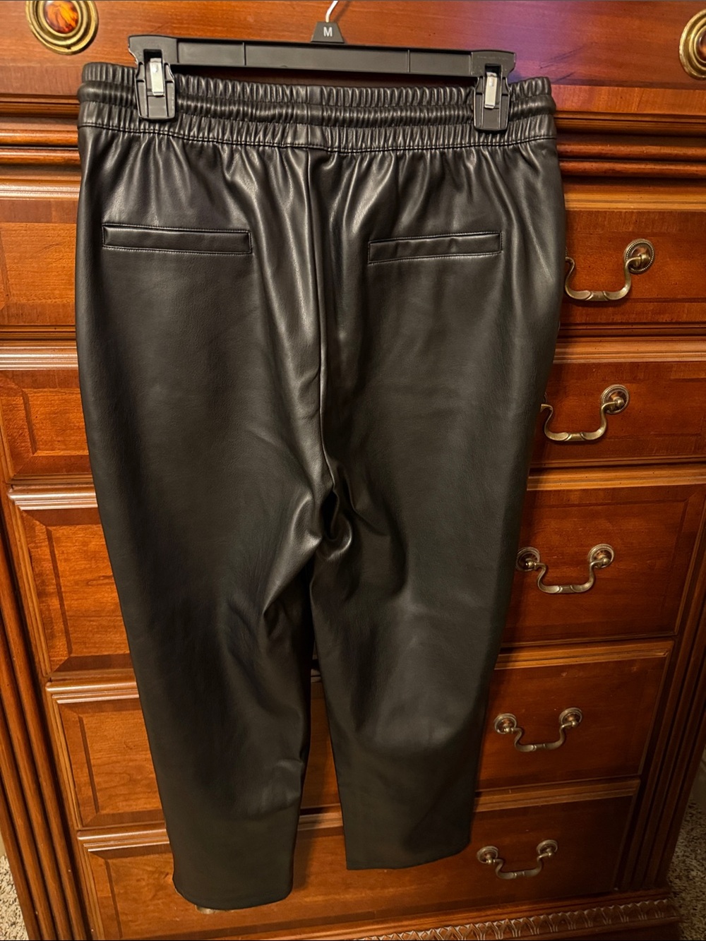 Black Faux Leather Jogger Pants - Unbranded - Picture 2 of 2